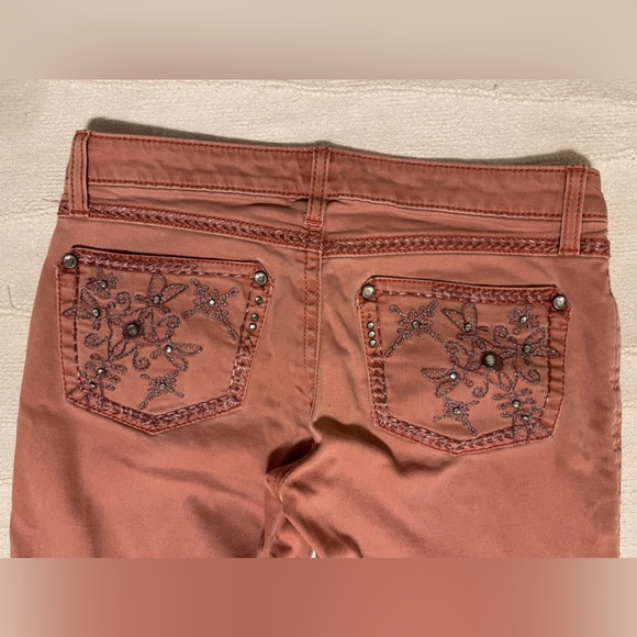 Pink Rock 47 Wrangler Skinny Jeans Women’s 5 Ultra Low Rise 5x31 - Picture 7 of 9